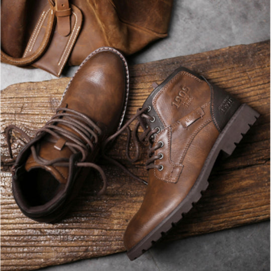 Harrold | Rugged Leather Lace-Up Boots