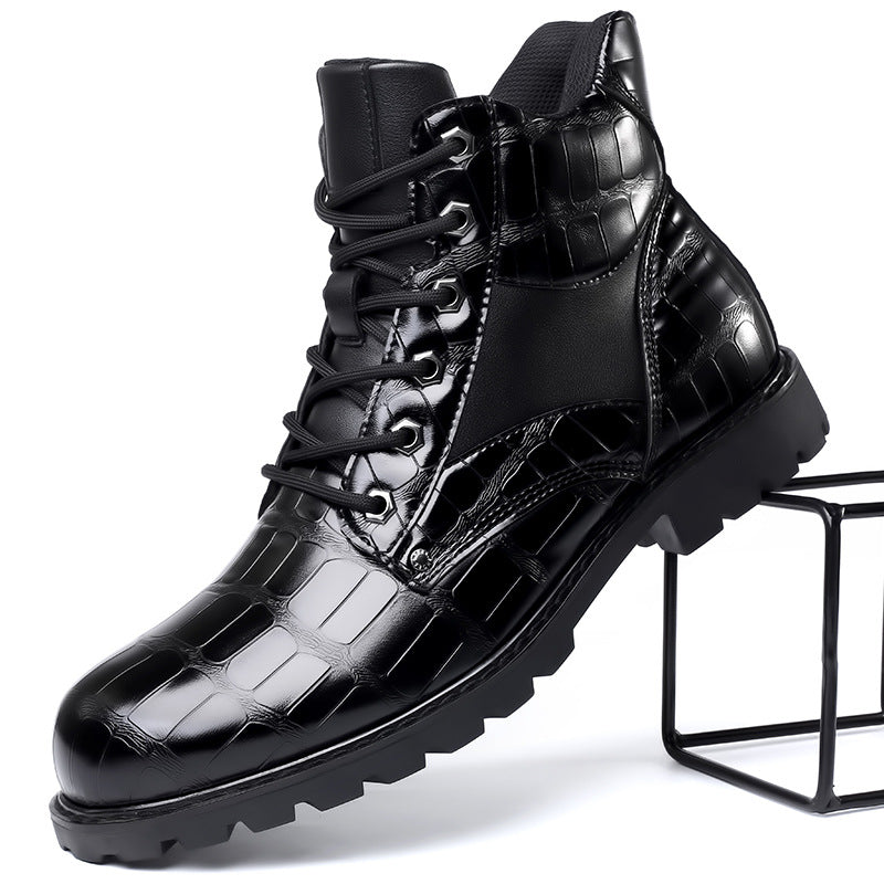 Remy | Croc Leather Boots