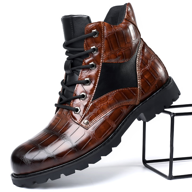 Remy | Croc Leather Boots