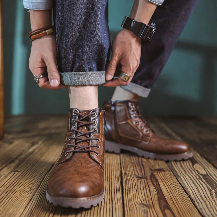 Jake | Men's Casual Leather Boots in British Style