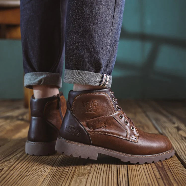 Jake | Men's Casual Leather Boots in British Style