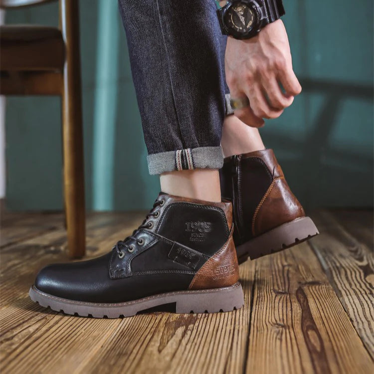 Jake | Men's Casual Leather Boots in British Style