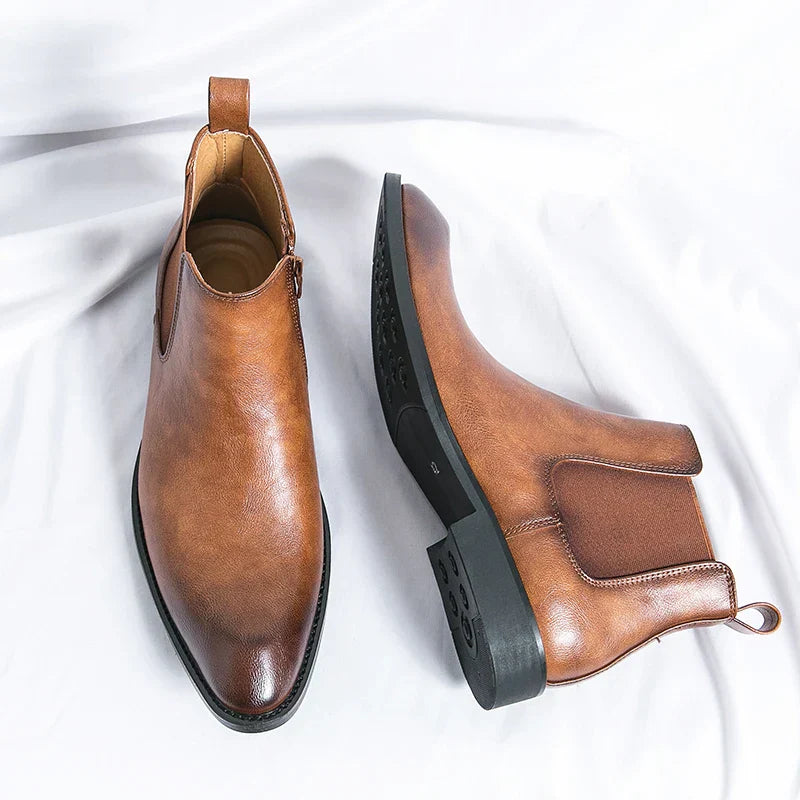 Nick | Zipped Leather Chelsea Boots