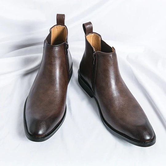 Nick | Zipped Leather Chelsea Boots