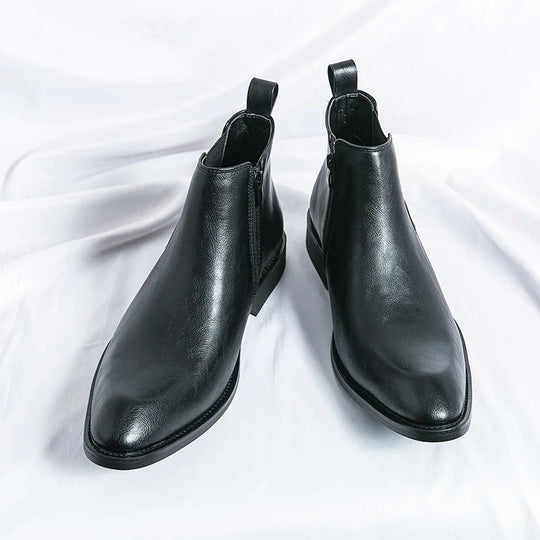 Nick | Zipped Leather Chelsea Boots