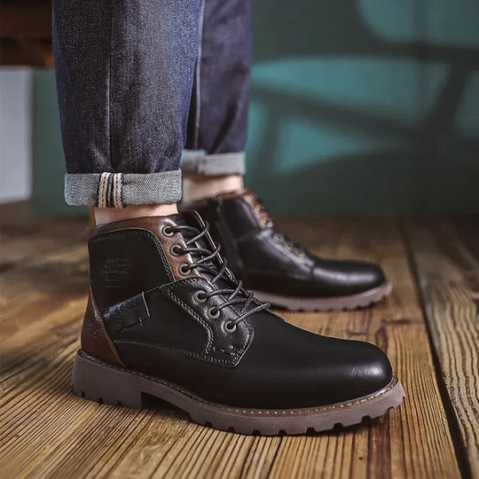 Jake | Men's Casual Leather Boots in British Style