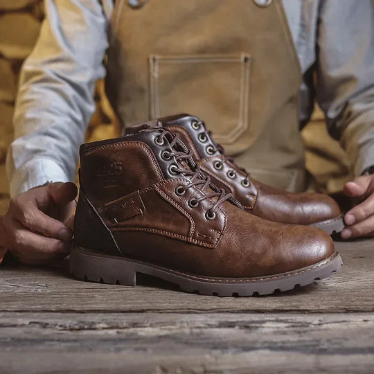 Jake | Men's Casual Leather Boots in British Style