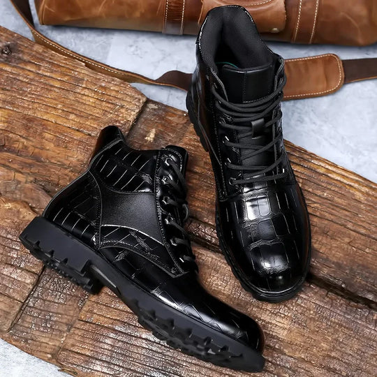 Remy | Croc Leather Boots