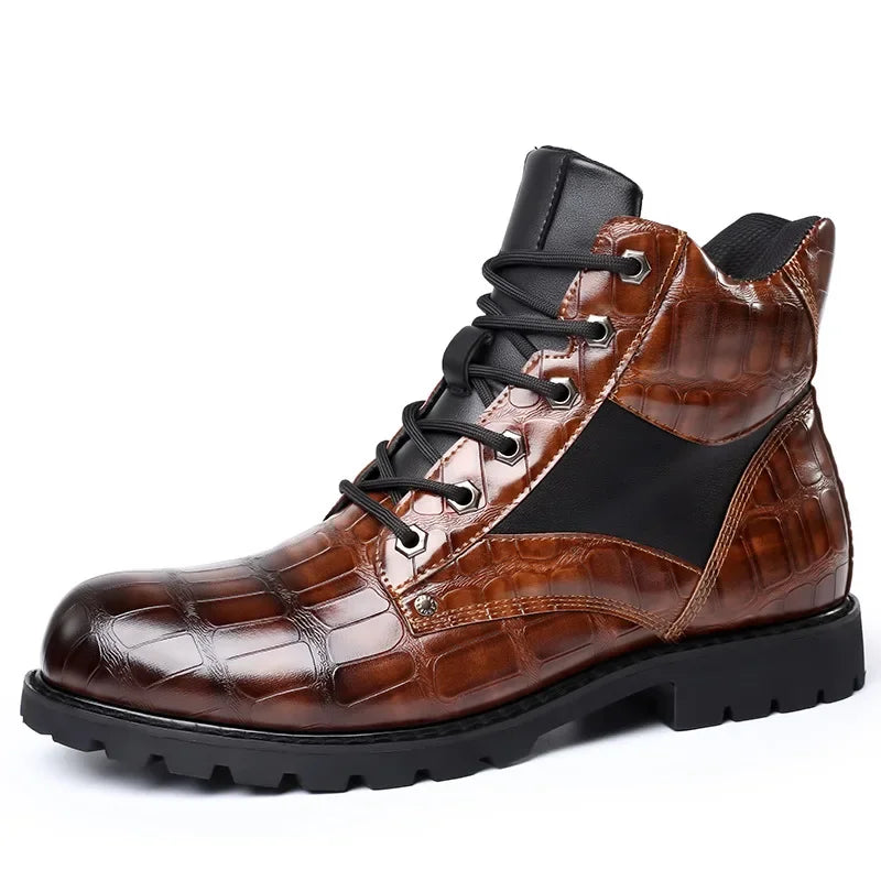 Remy | Croc Leather Boots